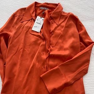 NWT - Zara Satin Effect Shirt